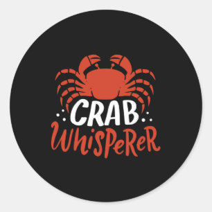 Crab Whisperer Vintage Crabbing Classic Round Sticker