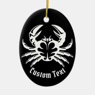 Crab White Ceramic Tree Decoration