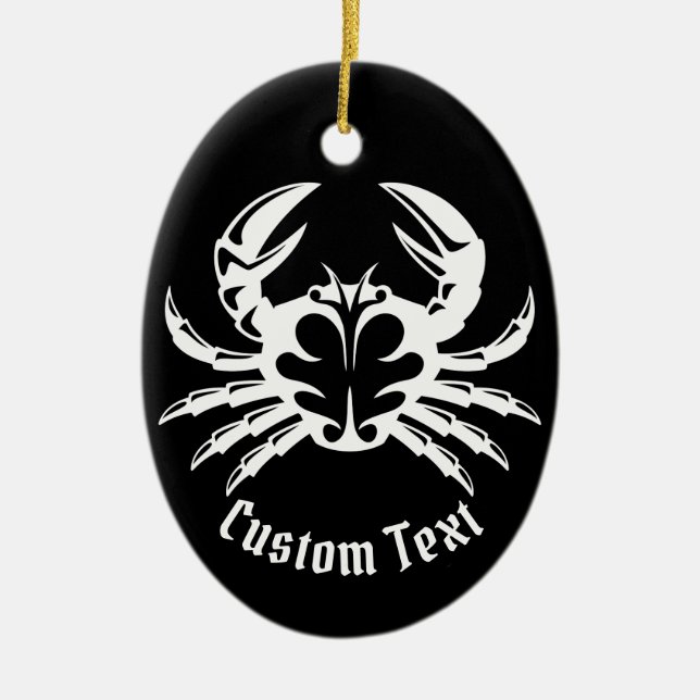 Crab White Ceramic Tree Decoration (Front)