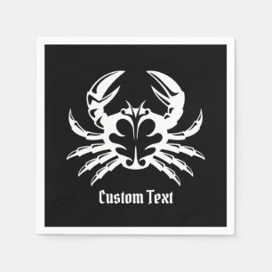 Crab White Napkin