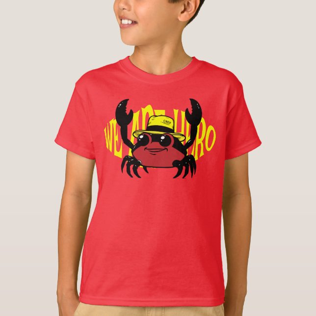 crab with hat and text art T-Shirt (Front)