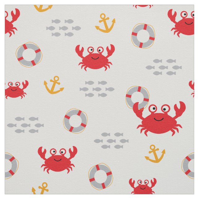 Crab with Lifebuoy Fabric (Swatch)