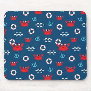 Crab with Lifebuoy Mouse Pad