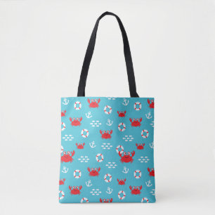Crab with Lifebuoy Tote Bag