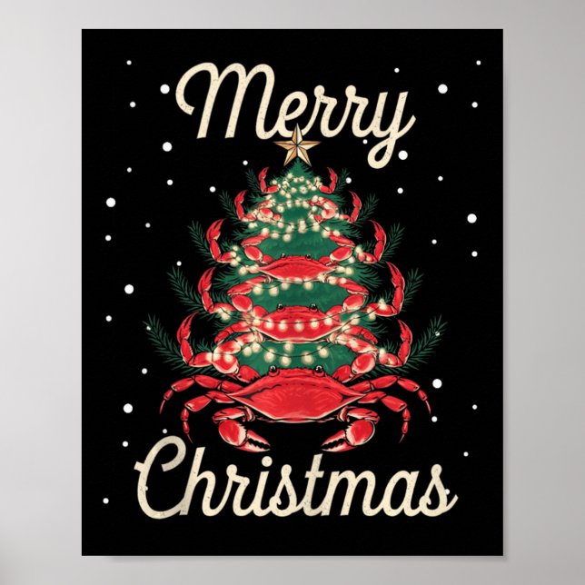 Crab Xmas Tree Crab Christmas Tree  Poster (Front)