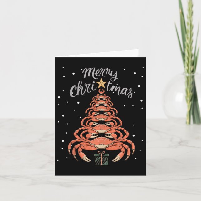 Crab Xmas Tree Crab Christmas Tree Tank Top1  Card (Front)