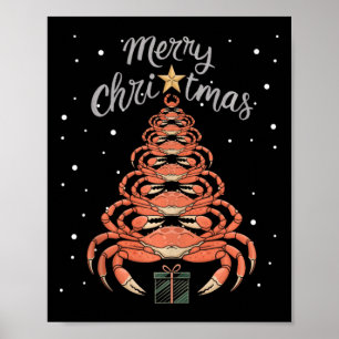 Crab Xmas Tree Crab Christmas Tree Tank Top1  Poster