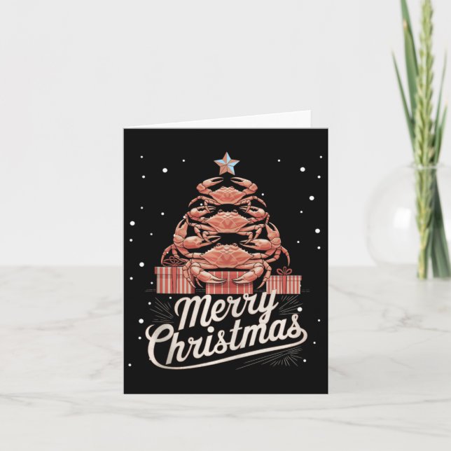 Crab Xmas Tree Crab Christmas Tree Tank Top3  Card (Front)