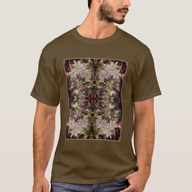 Crabapple Blossoms Vintage Abstract T-Shirt (Front)