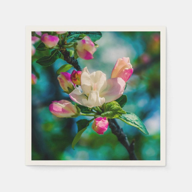 Crabapple flower and buds napkin (Front)