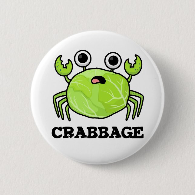 Crabbage Funny Cabbage Crab Pun 6 Cm Round Badge (Front)