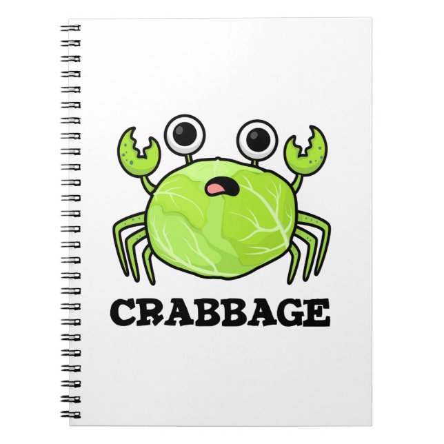 Crabbage Funny Cabbage Crab Pun Notebook (Front)