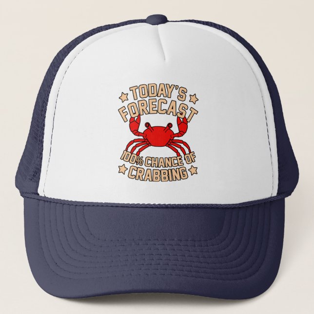 Crabbing Crabs Seafood Crabby Crab Lobster Sea Trucker Hat (Front)