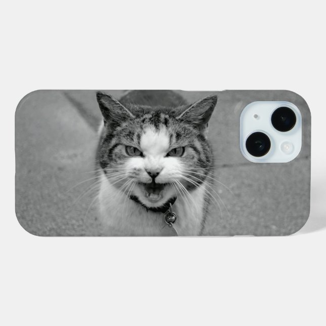 Crabby Cat with Annoyed Yowling Face Case-Mate iPhone Case (Back (Horizontal))