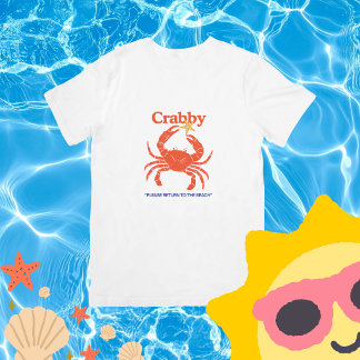 Crabby Funny "Feeling a Little Crabby" Retro  T-Shirt