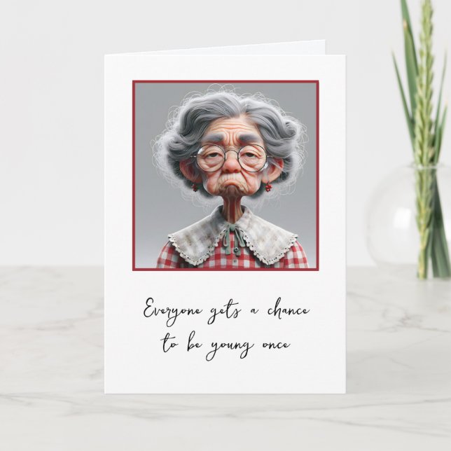 Crabby Old Lady For Getting Old Humour Card (Front)
