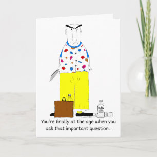 Crabby Old Man in Colorful Shirt for Aging Old Men Card