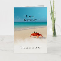 Crabby Peace – Custom Name Happy Birthday Card