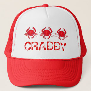 CRABBY Red Maryland Crab Crabs Seafood Beach Trucker Hat
