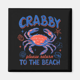 Crabby return to the beach summer vacation crab magnet