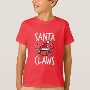 Crabby Santa Claws Christmas Kids T-Shirt