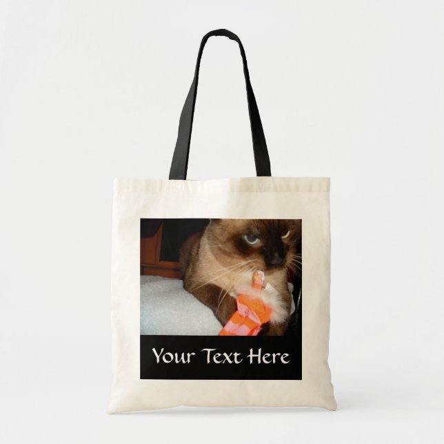 Crabby Siamese Cat Tote Bag (Front)