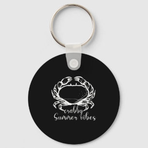 Crabby Summer Vibes,love Crab, Beach Funny Gift Me Key Ring