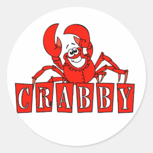 Crabby Tshirts and Gifts Classic Round Sticker