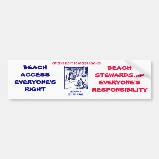 crabclassiclogo, crabnj.org732-361 CRAB, BEACH ... Bumper Sticker (Front)