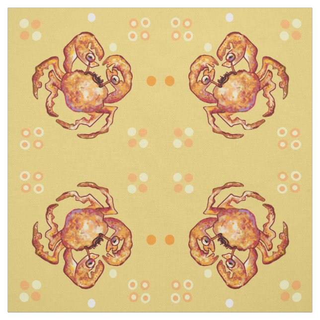 Crabs at the beach fabric (Swatch)