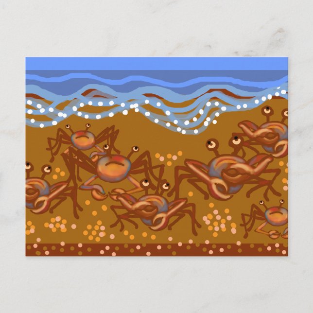 Crabs at the beach postcard (Front)