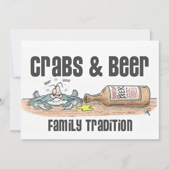 Crabs & Beer Family Tradition Invitations (Front)