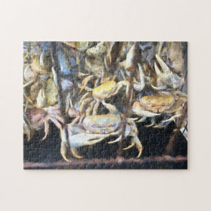 Crabs Crawling Pastel Watercolor Jigsaw Puzzle