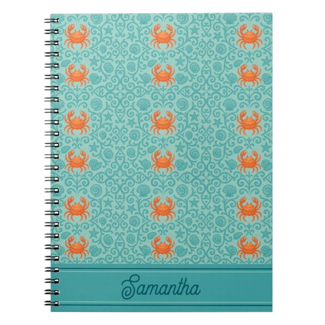 Crabs Ornamental Symphony Personalised Notebook (Front)