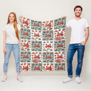 Crabs Pattern Fleece Blanket