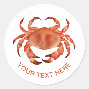 Crabs Seaside Coastal Nautical Classic Round Sticker