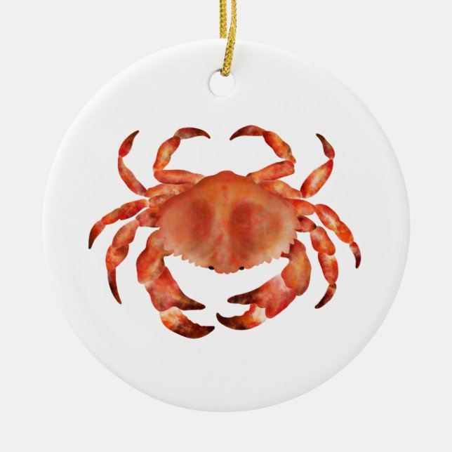 Crabs Seaside Coastal Personalized Ceramic Tree Decoration (Front)