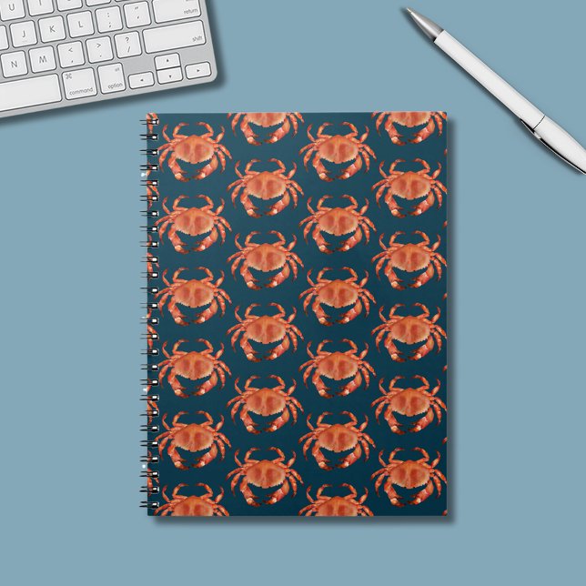 Crabs Seaside Pattern Notebook (Brown crab coastal crustacean notebook)