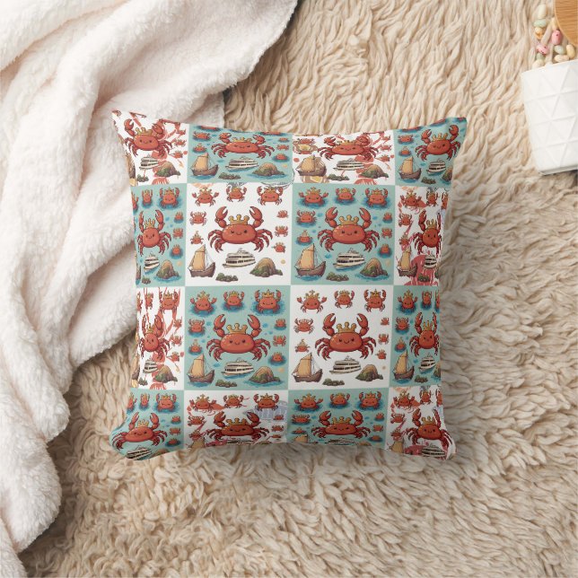 Crabs Travelling Pattern Cushion (Blanket)