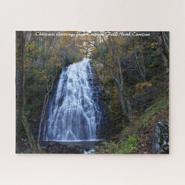 Crabtree Falls North Carolina.Christmas Greetings Jigsaw Puzzle (Horizontal)