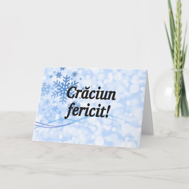 Crăciun fericit! Merry Christmas in Romanian bf Holiday Card (Front)