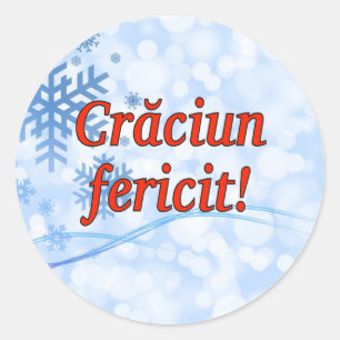 Crăciun fericit! Merry Christmas in Romanian rf Classic Round Sticker