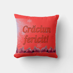 Crăciun fericit! Merry Christmas in Romanian rf Cushion