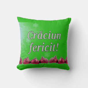 Crăciun fericit! Merry Christmas in Romanian wf Cushion