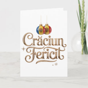Crăciun Fericit Romanian Merry Christmas Gold Sc Card