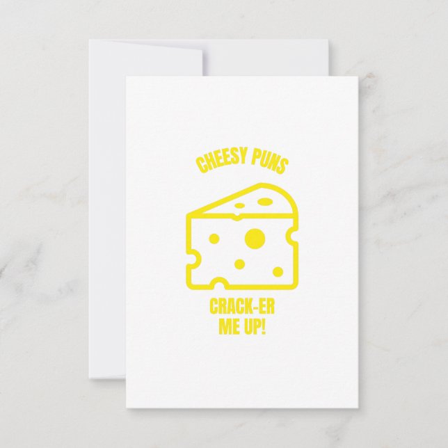 Crack cheesy puns funny cheese pun jokes thank you card (Front)