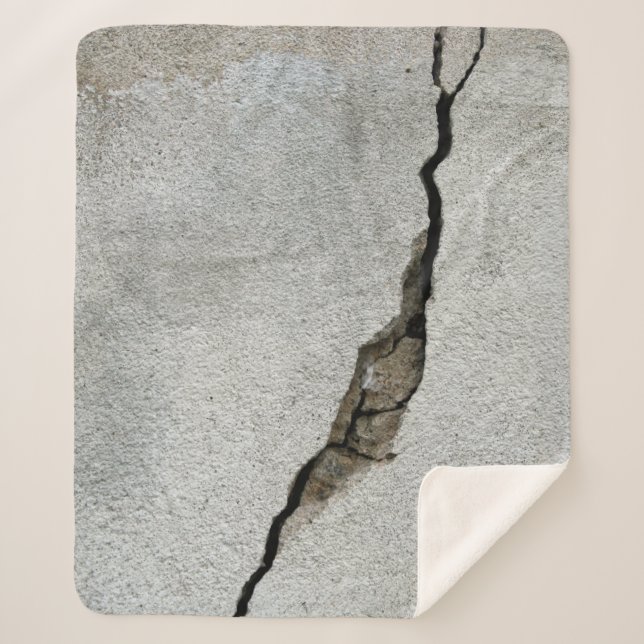 Crack wall concrete texture stone sherpa blanket (Front)