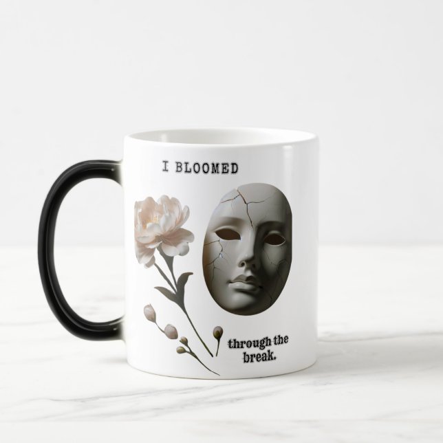 Cracked and Bloomed – A symbolic and emotional wor Magic Mug (Left)