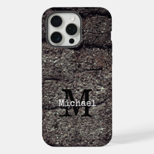 Cracked asphalt road grey lines Monogram iPhone 15 Pro Max Case
