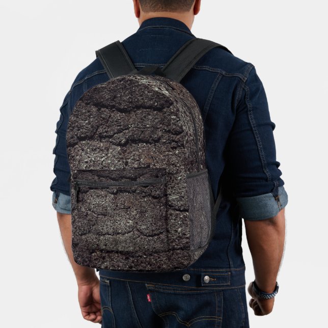 Cracked asphalt road grey lines printed backpack (Insitu (Model))